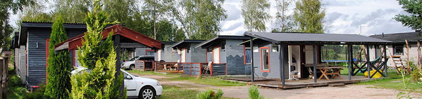 Wooden holiday cabins for rent in Palanga at the Baltic sea